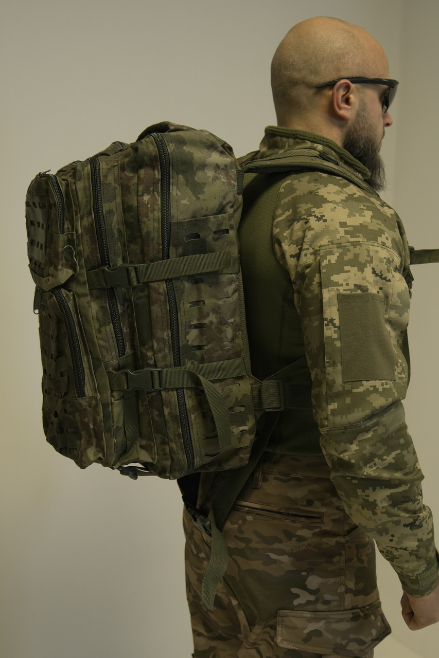 Армійський тактичний рюкзак на 45 літрів Зелений для військових ВСУ ЗСУ НГУ, фото 1