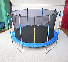 Батут круглий для дітей із захисною сіткою батут для стрибків батут для вулиці Jump-2-Sky 427 см навантаження 150 кг, фото 4