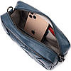 Шкіряна сумка з палітурками для стильних жінок Vintage 22408 Синя, фото 7