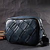 Шкіряна сумка з палітурками для стильних жінок Vintage 22408 Синя, фото 9