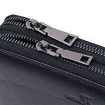Чоловічий клатч на два відділення із натуральної шкіри ST Leather 22684 Чорний, фото 6