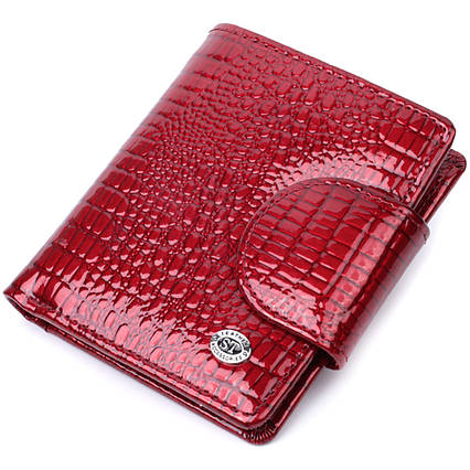 Лакований гаманець для жінок середнього розміру ST Leather 22685 Червоний, фото 1