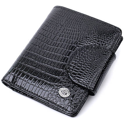 Гаманець для жінок середнього розміру з натуральної шкіри ST Leather 22686 Чорний, фото 1