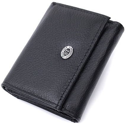 Невелике жіноче портмоне з монетницею з натуральної шкіри ST Leather 22730 Чорний, фото 1