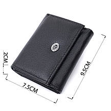 Невелике жіноче портмоне з монетницею з натуральної шкіри ST Leather 22730 Чорний, фото 3