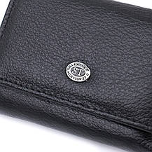 Невелике жіноче портмоне з монетницею з натуральної шкіри ST Leather 22730 Чорний, фото 5