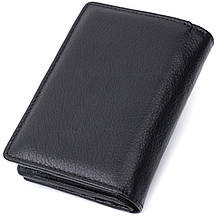 Практичний гаманець із монетницею з натуральної шкіри ST Leather 22740 Чорний, фото 2