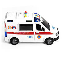 Машина Швидка допомога пластик Авто Експерт укр мова тематичні фрази та пісні підсвічування відчиняються двері інерція гумові, фото 2