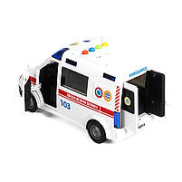 Машина Швидка допомога пластик Авто Експерт укр мова тематичні фрази та пісні підсвічування відчиняються двері інерція гумові, фото 3
