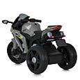 Дитячий електромотоцикл Kawasaki Ninja (сірий колір) 12 V, EVA, ручка газу, фото 2