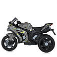Дитячий електромотоцикл Kawasaki Ninja (сірий колір) 12 V, EVA, ручка газу, фото 4