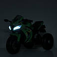 Дитячий електромотоцикл Kawasaki Ninja (сірий колір) 12 V, EVA, ручка газу, фото 6