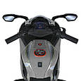 Дитячий електромотоцикл Kawasaki Ninja (сірий колір) 12 V, EVA, ручка газу, фото 7