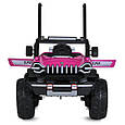Дитячий електромобіль JEEP SUPER (рожевий колір, фарба) 24V, 4 мотори, підсвітка, Bluetooth, фото 9