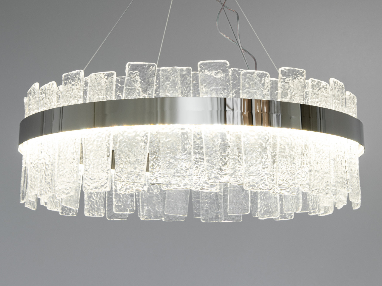 Підвісний світильник LED Diasha 817/600CH Silver, 140W, регульована висота, 60 см, кришталь, для коридору та вітальні, фото 1