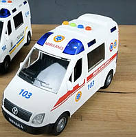 Машина Швидка допомога пластик Авто Експерт укр мова тематичні фрази та пісні підсвічування відчиняються двері інерція гумові, фото 4