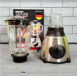 Потужний блендер-міксер 3в1 подрібнювач міксер Zeplinе 1.5 л ZP-081 2000 Вт Сірий, фото 8