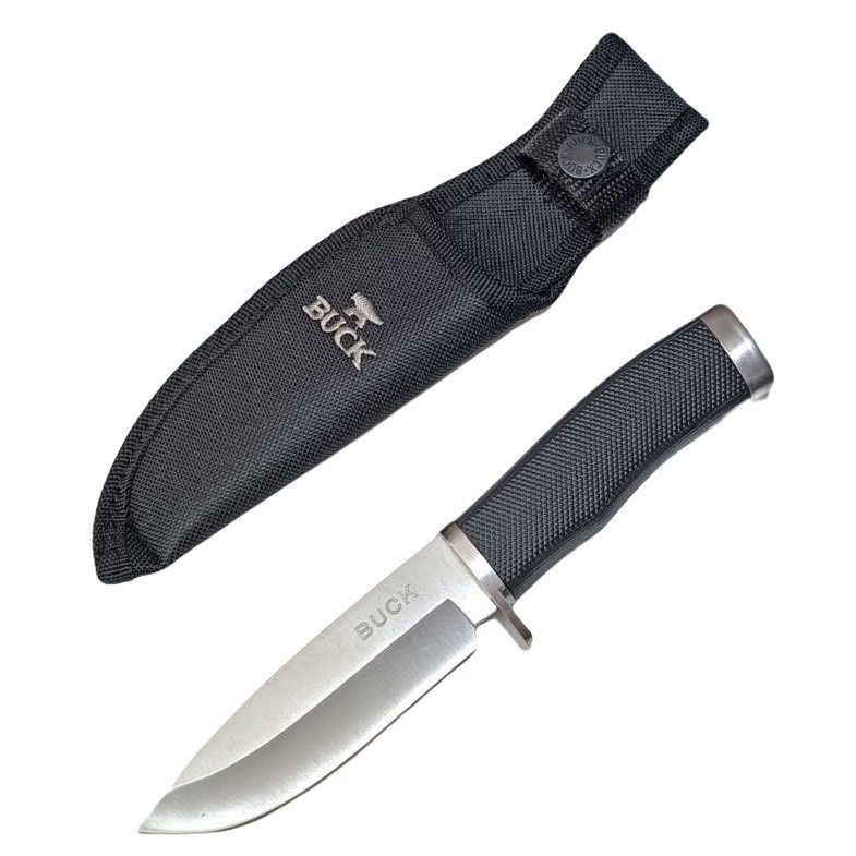 Мисливський ніж Buck із Чохлом 22см Black-Silver (7_00162)