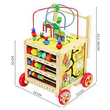 Дитячий дерев'яний толокар штовхач , навчальний інтерактивний куб Kruzzel 22606 Польща, фото 2