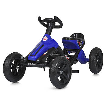 Дитячий карт педалями та зручним сидінням Bambi M 5848E-4 Синій Педальна машинка веломобіль