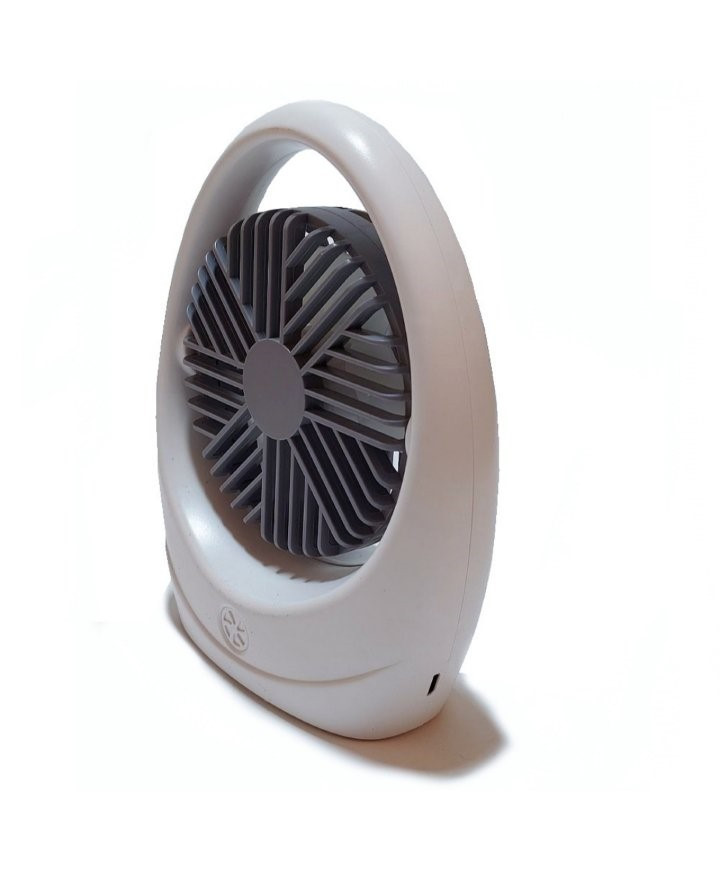Вентилятор настільний акумуляторний DianDi Fashion Fan SQ 2235 з USB-зарядкою Білий з сірим