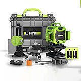 Лазерний рівень нівелір L-fine 4D (Hilda) пульт, зелений промінь, кейс, 2 акумулятори + штатив 2.1м, фото 2