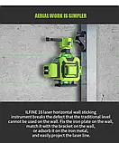 Лазерний рівень нівелір L-fine 4D (Hilda) пульт, зелений промінь, кейс, 2 акумулятори + штатив 2.1м, фото 8