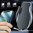 Тримач для телефону в машину з бездротовою зарядкою + перехідники FJ18 / Магнітна підставка для телефону, фото 8
