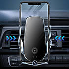 Тримач для телефону в машину з бездротовою зарядкою + перехідники FJ18 / Магнітна підставка для телефону, фото 5