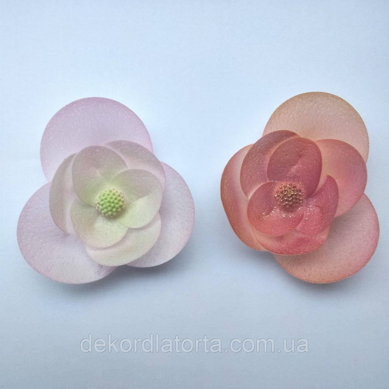 Вафельна квітка Мальва рожева 1 шт