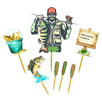 Набір топперів з мастики Рибалка