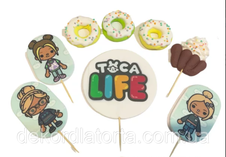 Набір топперів з мастики Тока Бока
