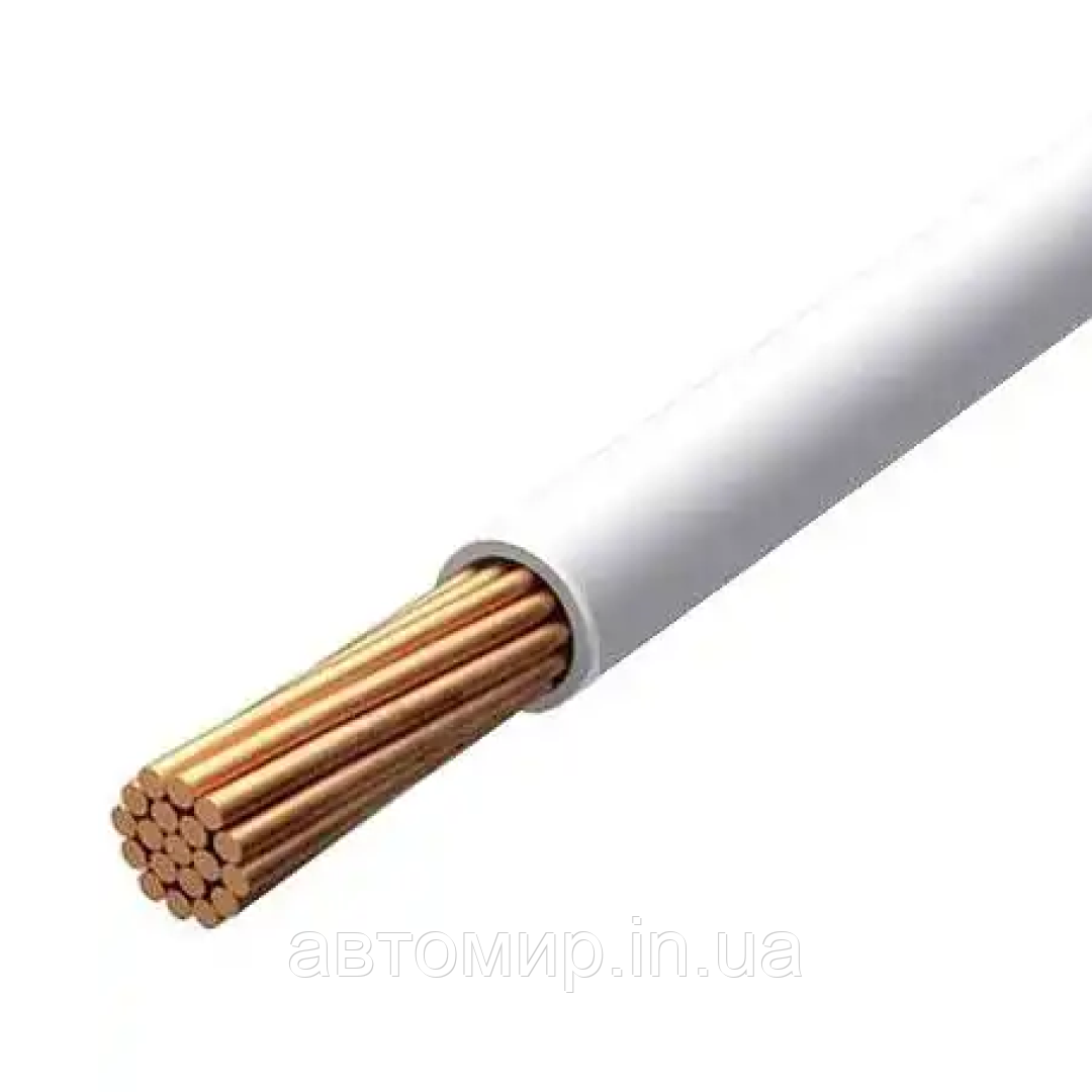 Автомобільний провід ПВ-5 1 одножильний 0,75 білого кольору від 1 до 380V (5 метрів), фото 1