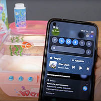 Музичний акваріум WToys синій укр мова підсвічування казки пісні Bluetooth нічник USB-кабель 17*11*14см (49579), фото 4