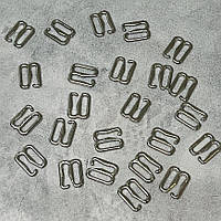 Гачок для бретелей металевий, Ø 0,8 см -( застібка), колір-стальний, упакока 10 шт, Сріблястий