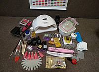 Стартовий набір для манікюру, гель-лаку, нарощування, для нігтів, 54 ват лампа, фрезер від мережі