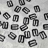 Гачок для бретелей Ø 1 см -Застібка, колір-чорна емаль , упаковка 10 шт, Чорний