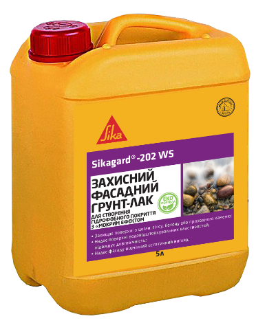 Гідрофобне покриття для стін з ефектом “мокрого каменю” на водній основі Файли з додатковою інформацією SIKAGARD-202 WS (10л)