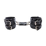Наручники чоловічі зі штучної шкіри чорного кольору Art of Sex Dragons man Кайф, фото 2
