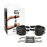 Наручники чоловічі зі штучної шкіри чорного кольору Art of Sex Dragons man Кайф, фото 4