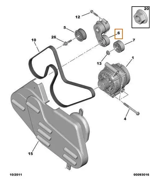 Натяжний ролик генератора на Peugeot Boxer, Citroen Jumper 4 (2014-...) 2.2HDi, 5751F2
