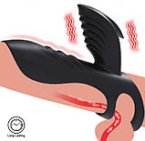 Ерекційне кільце з вібрацією і кліторальним відростком ClitoralStimulation, фото 2