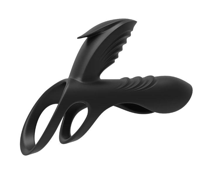 Ерекційне кільце з вібрацією і кліторальним відростком ClitoralStimulation, фото 1