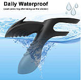 Ерекційне кільце з вібрацією і кліторальним відростком ClitoralStimulation, фото 7