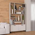 Великий класичний стелажний шафа для книг у вітальню, стелаж з 10 полицями для зберігання 120 см, фото 3