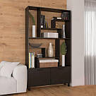 Великий класичний стелажний шафа для книг у вітальню, стелаж з 10 полицями для зберігання 120 см, фото 4