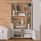 Великий класичний стелажний шафа для книг у вітальню, стелаж з 10 полицями для зберігання 120 см, фото 5