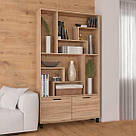 Великий класичний стелажний шафа для книг у вітальню, стелаж з 10 полицями для зберігання 120 см, фото 7