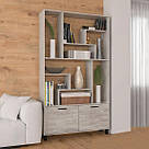 Великий класичний стелажний шафа для книг у вітальню, стелаж з 10 полицями для зберігання 120 см, фото 8