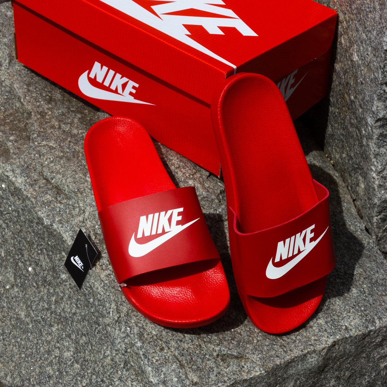 АКЦІЯ! Cланці Nike шльопанці тапочки червоні чоловічі 43 27.5 см